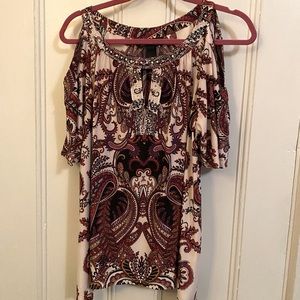 Paisley Floral Design Blouse Size L